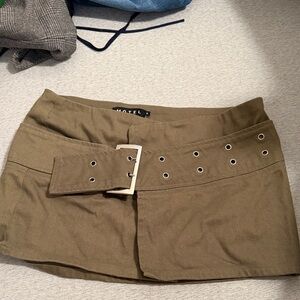 Motel Rocks Olive Jean Mini Skirt